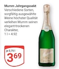 Jahrgangssekt im Angebot bei GLOBUS in Castrop-Rauxel Jahrgangssekt Angebote von Mumm bei GLOBUS Castrop-Rauxel für 3,69 €