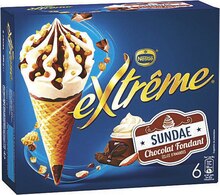 Casino Supermarchés Brest - Cônes glacés sundae chocolat extrême Promo Cônes glacés sundae chocolat extrême dans le catalogue Casino Supermarchés "6 semaines de fête et de promos !" à Brest