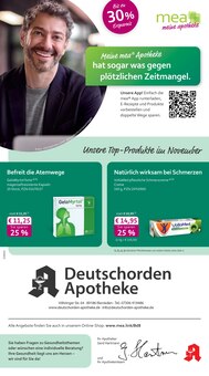 Aktueller mea - meine apotheke Prospekt (Illerrieden, 4 Seiten zum blättern mea - meine apotheke Prospekt Unsere November-Angebote mit 4 Seiten