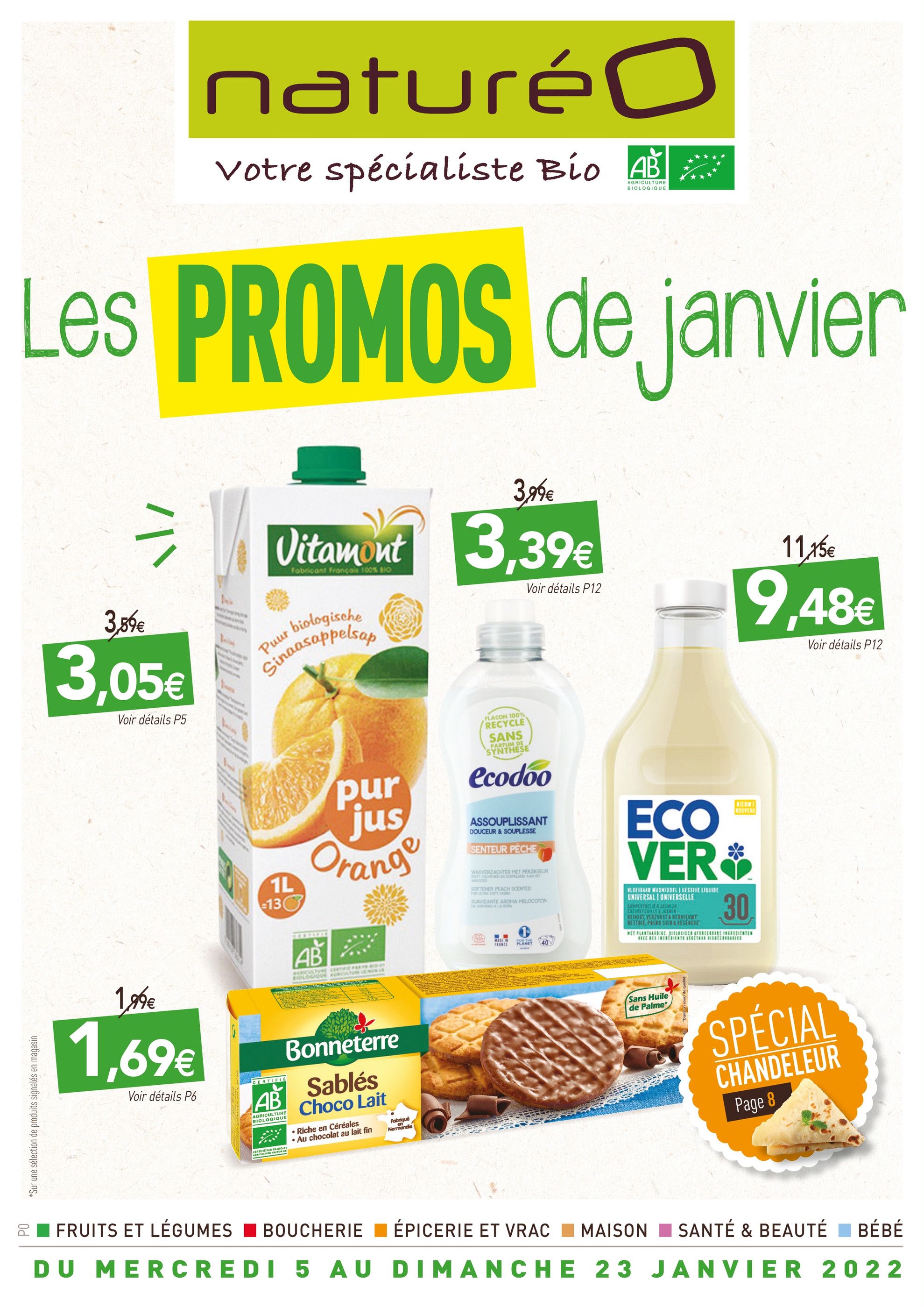 Catalogue NaturéO à Fontenay-en-Parisis, avec 16 pages Prospectus NaturéO à Fontenay-en-Parisis, "Les PROMOS de janvier", 16 pages, 05/01/2022 - 23/01/2022