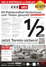 XXXLutz Möbelhäuser Lahstedt Prospekt der aktuellen Woche, gültig von 20.10.2025 bis 26.10.2025 Aktueller XXXLutz Möbelhäuser Lahstedt Prospekt "80 Polstermöbel-Testerinnen und -Tester gesucht!" mit 20 Seiten