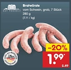 Bratwürste im Netto Marken-Discount Prospekt Bratwürste von Gut Ponholz im aktuellen Netto Marken-Discount Prospekt für 1,99 €