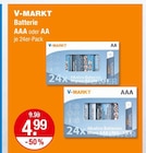 Batterie AAA im V-Markt Prospekt Batterie AAA von V-MARKT im aktuellen V-Markt Prospekt für 4,99 €