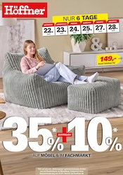 Barhocker im Höffner Prospekt in Langenhagen Aktueller Höffner Prospekt mit Barhocker, "35% + 10%", Seite 1