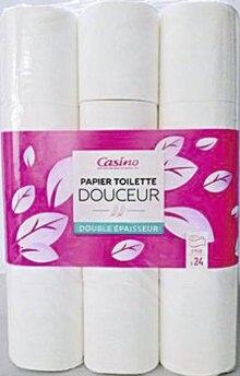 Casino Supermarchés Arbouans - Papier toilette Douceur double épaisseur blanc Promo Papier toilette Douceur double épaisseur blanc dans le catalogue Casino Supermarchés Un trésor d'anniv' à Arbouans