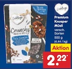 Premium Knusper Müsli bei Netto Marken-Discount im Ellrich Prospekt für 2,22 €
