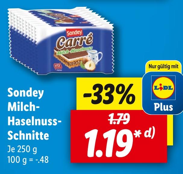 Lidl Mühlhausen - Milch-Haselnuss-Schnitte Milch-Haselnuss-Schnitte Angebot bei Lidl Mühlhausen im Prospekt LOOKS BY WOLFGANG JOOP