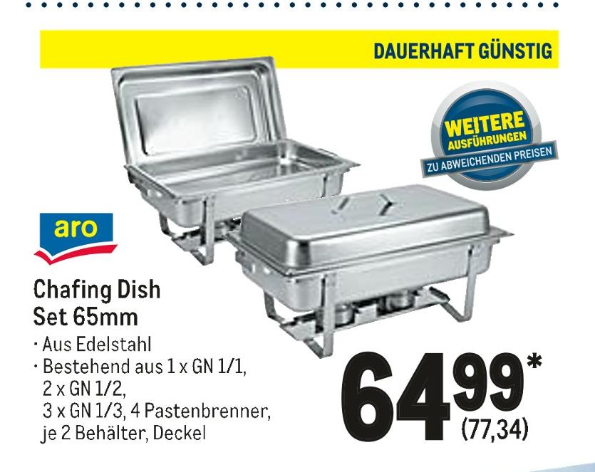 Metro Memmingen - Chafing Dish Set 65mm Chafing Dish Set 65mm Angebot bei Metro Memmingen im Prospekt Gastro-Journal