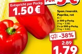 Aktuelles Span./marokk. Paprika, rot Angebot bei Kaufland in Wuppertal ab 1,50 €