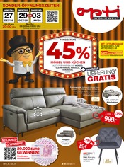 Aktueller Opti-Wohnwelt Möbel & Einrichtung Prospekt in Hoya und Umgebung, "Möbel und Küchen Spartage" mit 28 Seiten, 19.12.2025 - 10.01.2026