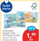 Hallo Welt Feucht-Tücher von budni Marke im aktuellen budni Prospekt