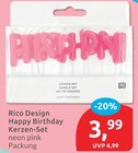 Happy Birthday Kerzen-Set im budni Prospekt Happy Birthday Kerzen-Set von Rico Design im aktuellen budni Prospekt für 3,99 €
