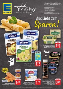 Butter im aktuellen EDEKA Prospekt (Reutlingen) Butter im EDEKA Prospekt "Aktuelle Angebote" mit 2 Seiten (Reutlingen)