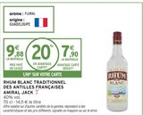 RHUM BLANC TRADITIONNEL DES ANTILLES FRANÇAISES - AMIRAL JACK - Intermarché à Poitiers RHUM BLANC TRADITIONNEL DES ANTILLES FRANÇAISES - AMIRAL JACK en promo chez Intermarché Poitiers à 7,90 €