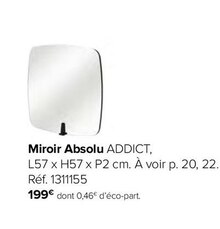 Gautier Vitry-sur-Seine - Miroir Absolu Addict Promo Miroir Absolu Addict Gautier Vitry-sur-Seine dans le catalogue "Meublez, Vivez"
