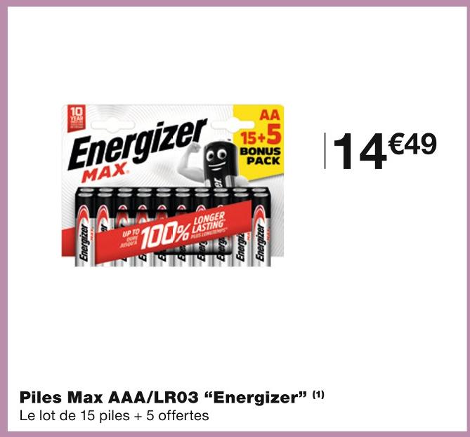 DURACELL Piles AAA 100% Offre spéciale - x16 pas cher 