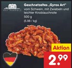 Aktuelles Geschnetzeltes „Gyros Art“ Angebot bei Netto Marken-Discount in Düsseldorf ab 2,99 €