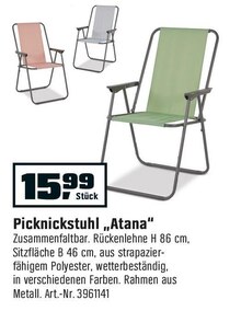 Picknickstuhl „Atana“ bei OBI in Leipzig Picknickstuhl „Atana“ im Angebot bei OBI Leipzig für 15,99 €