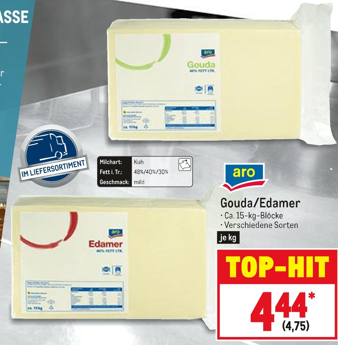 Metro Memmingen - Gouda/Edamer Gouda/Edamer Angebot bei Metro Memmingen im Prospekt Gastro-Journal
