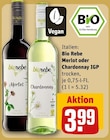 Merlot oder Chardonnay IGP von biorebe für 3,99 € bei REWE im Angebot Merlot oder Chardonnay IGP von biorebe im aktuellen REWE Prospekt