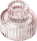 Kerzenhalter 2in1 aus Glas, rosa (4x5 & 5x8 cm) bei dm-drogerie markt im Ibbenbüren Prospekt für 1,95 €