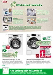 Waschmaschine im EP: Prospekt "MIELE HAUSGERÄTE -effizient und langlebig-" mit 12 Seiten (Langenfeld (Rheinland))