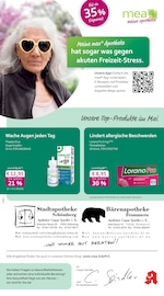 mea - meine apotheke Apotheken Prospekt der aktuellen Woche mit 4 Seiten, gültig von 01.05.2026 bis 31.05.2026, in Geislingen und Umgebung Aktueller mea - meine apotheke Apotheken Prospekt in Geislingen und Umgebung, "Unsere Mai-Angebote" mit 4 Seiten, 01.05.2026 - 31.05.2026