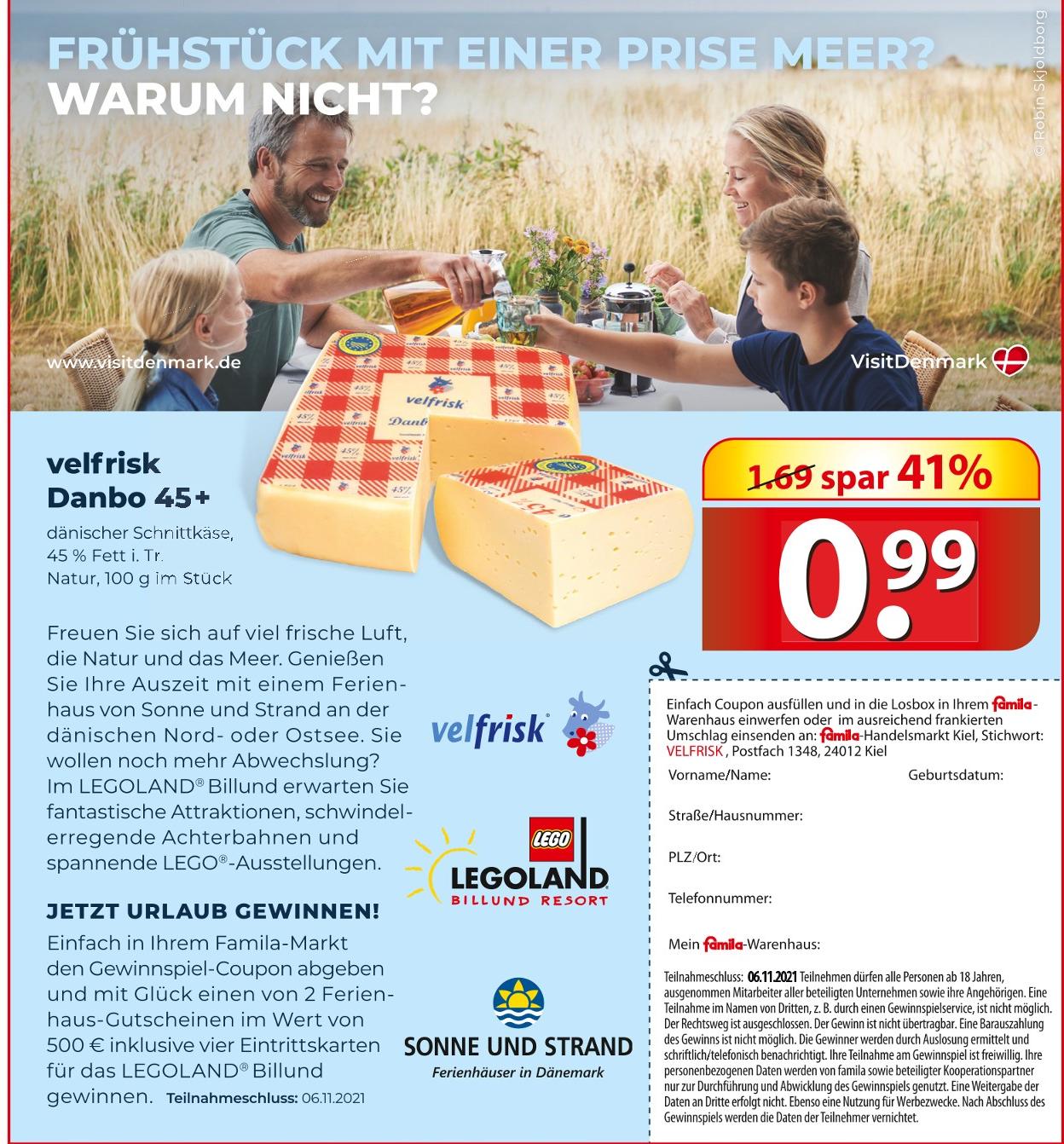 famila Nordost Essen - velfrisk Danbo 45 + velfrisk Danbo 45 + Angebot bei famila Nordost Essen im Prospekt besser als gut!
