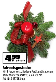 OBI Aalen - Adventsgestecke Adventsgestecke Angebot bei OBI Aalen im Prospekt "SCHMÜCK DICH GLÜCKLICH!"