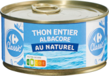 Thon Albacore entier au naturel à Carrefour Market dans Brignancourt
