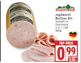Jagdwurst Berliner Art von Bauern Gut für 0,99 € bei EDEKA im Angebot Jagdwurst Berliner Art von Bauern Gut im aktuellen EDEKA Prospekt