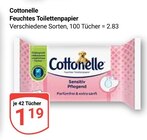 Feuchtes Toilettenpapier im Angebot bei GLOBUS in Erfurt Feuchtes Toilettenpapier Angebote von Cottonelle bei GLOBUS Erfurt für 1,19 €