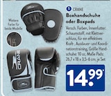 Boxhandschuhe oder Boxpads von CRANE im aktuellen ALDI SÜD Prospekt für 14,99 €