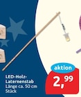 LED-Holz-Laternenstab im aktuellen budni Prospekt