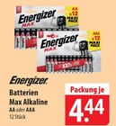 Energizer Max Alkaline AA oder AAA bei famila Nordost im Nauen Prospekt für 4,44 €