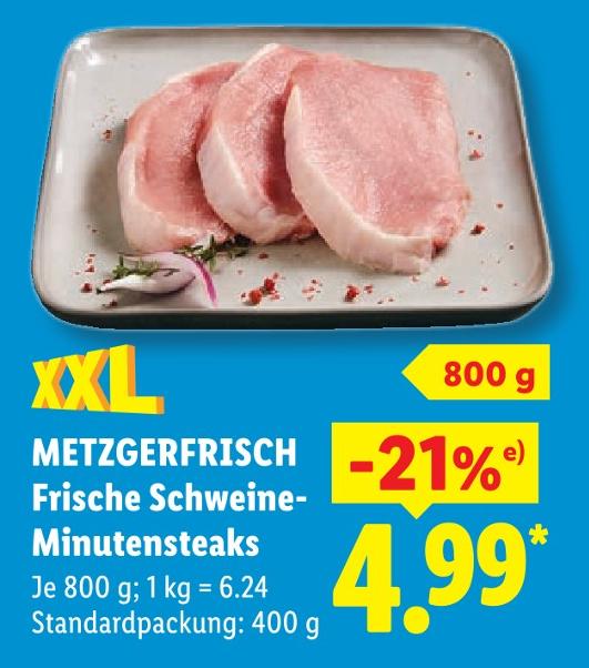 Frische Schweine-Minutensteaks