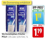 EDEKA - Frische Milch 1,5% Fett Angebot im Prospekt Frische Milch 1,5% Fett bei EDEKA im Prospekt "" für 1,11 €