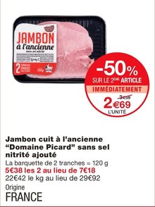 Monoprix Grezes Herminis - Jambon cuit à l’ancienne sans sel nitrité ajouté Promo Jambon cuit à l’ancienne sans sel nitrité ajouté dans le catalogue Monoprix "Les promos ? On en fait vos bonnes affaires." à Grezes Herminis