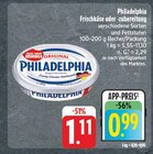 EDEKA Dinkelsbühl - Frischkäse oder -zubereitung Angebot im Prospekt Frischkäse oder -zubereitung bei EDEKA im Dinkelsbühl Prospekt für 0,99 €