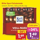 Ritter im Netto Marken-Discount Prospekt Schokolade Voll-Nuss von Ritter Sport im aktuellen Netto Marken-Discount Prospekt für 1,49 €