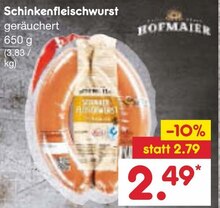 Schinkenfleischwurst bei Netto Marken-Discount in Heidenheim Schinkenfleischwurst im Angebot bei Netto Marken-Discount Heidenheim für 2,49 €