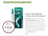 NASENSPRAY o. Kons. Erw./Schulkinder bei LINDA im Braunschweig Prospekt für 4,99 €