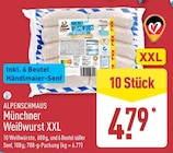 Münchner Weißwurst XXL im Angebot bei ALDI Nord in Halle Münchner Weißwurst XXL Angebote von Alpenschmaus bei ALDI Nord Halle für 4,79 €