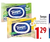 Sanft & Sensitiv feuchtes Toilettenpapier von Tempo im aktuellen EDEKA Prospekt für 1,29 €