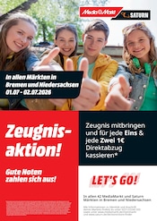 Aktueller MediaMarkt Saturn Elektromärkte Prospekt in Hermannsburg und Umgebung, "Zeugnisaktion!" mit 1 Seite, 01.07.2026 - 02.07.2026