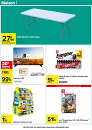 Prix et réduction Table Pliante dans le prospectus Carrefour en cours Offre Table Pliante dans le catalogue Carrefour du moment à la page 59