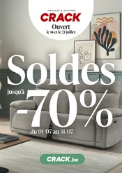Prospectus Meubles & Décoration Crack en cours à Pradelles et alentours, "Soldes jusqu'à -70% du 01/07 au 31/07", 44 pages, 01/07/2025 - 31/07/2025 Catalogue Meubles & Décoration Crack en cours à Pradelles et alentours, "Soldes jusqu'à -70% du 01/07 au 31/07", 44 pages, 01/07/2025 - 31/07/2025