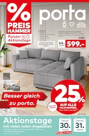 Ecksofa im porta Möbel Prospekt in Bergisch Gladbach Aktueller porta Möbel Prospekt mit Ecksofa, "BESSER GLEICH ZU PORTA", Seite 1