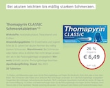 Thomapyrin CLASSIC Schmerztabletten bei Linda Premiumapotheken im Burgdorf Prospekt für 6,49 €