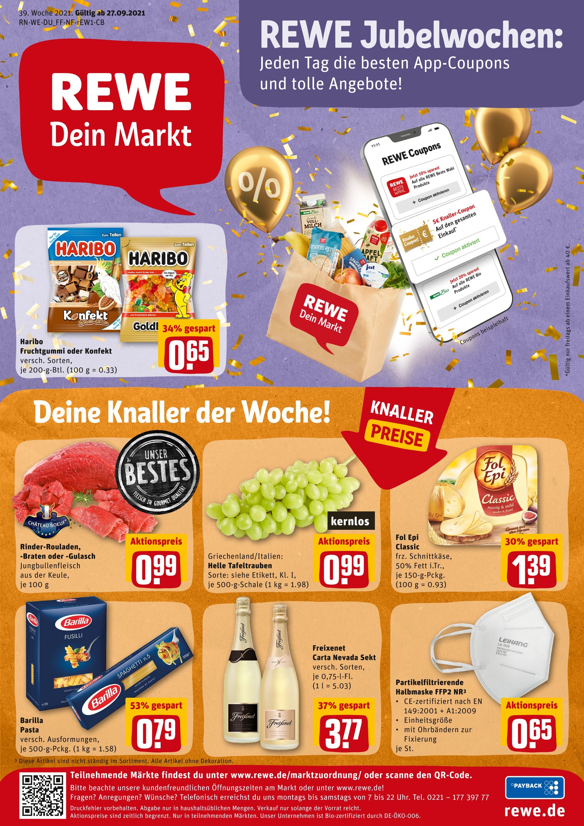 REWE Prospekt für Mönchengladbach mit 29 Seiten REWE Prospekt für Mönchengladbach: "Angebote im Markt", 29 Seiten, 27.09.2021 - 02.10.2021